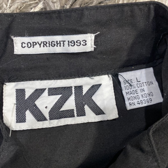 NWT Vintage KZK western vibe black shirt with embroidery long sleeve SZ L - Picture 7 of 9